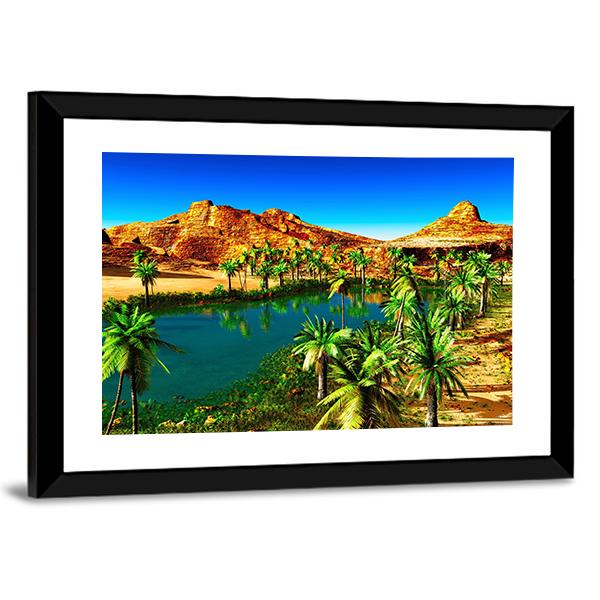 African Oasis Panoramic Canvas Wall Art-1 Piece-36" x 12"-Tiaracle