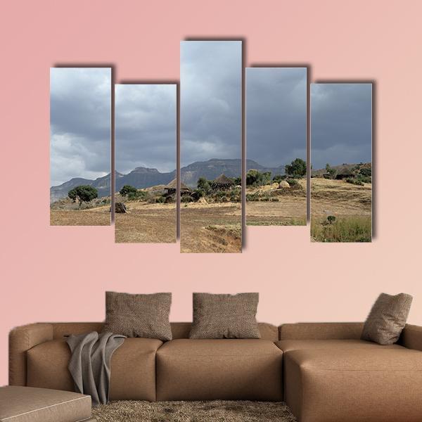Agriculture In Africa Canvas Wall Art-5 Pop-Gallery Wrap-47" x 32"-Tiaracle