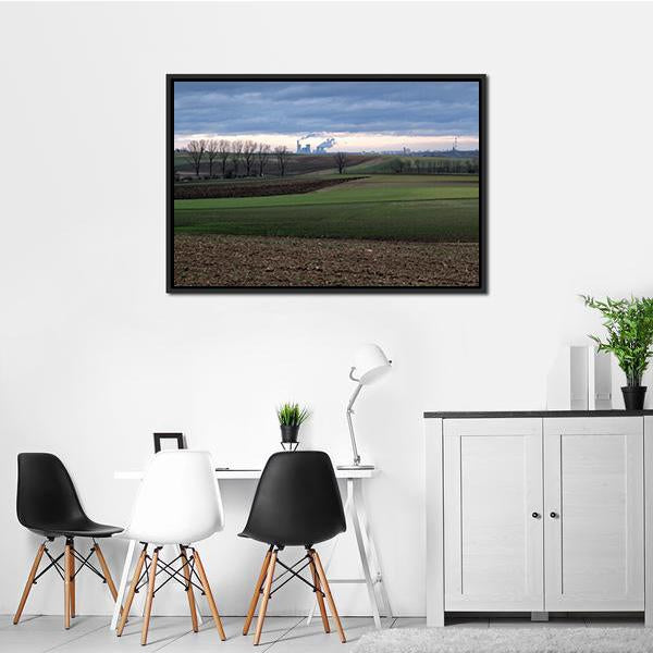 Agriculture Village Panoramic Canvas Wall Art-1 Piece-36" x 12"-Tiaracle