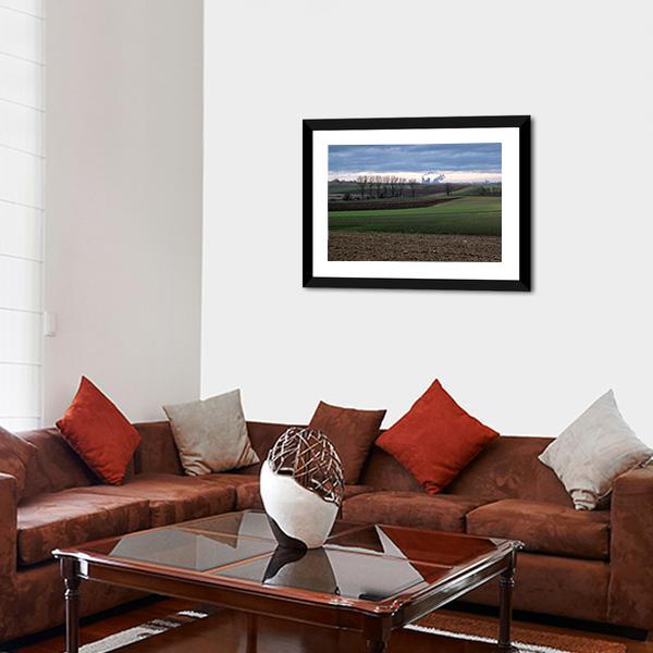 Agriculture Village Panoramic Canvas Wall Art-1 Piece-36" x 12"-Tiaracle
