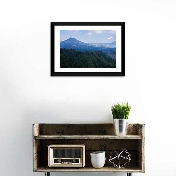 Agung Mountain Canvas Wall Art-1 Piece-Framed Print-20" x 16"-Tiaracle