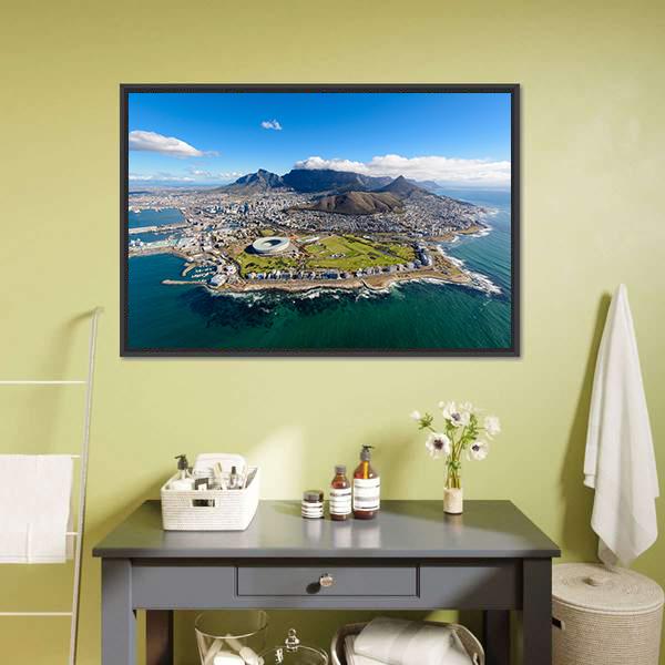 Aerial View Of Cape Town Canvas Wall Art-3 Horizontal-Gallery Wrap-25" x 16"-Tiaracle