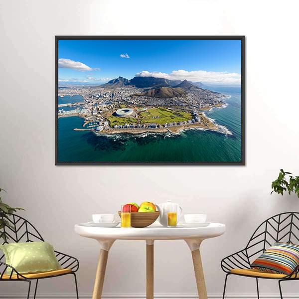 Aerial View Of Cape Town Canvas Wall Art-3 Horizontal-Gallery Wrap-25" x 16"-Tiaracle