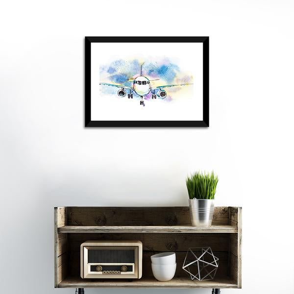 Aircraft Airplane Flying Canvas Wall Art-1 Piece-Framed Print-20" x 16"-Tiaracle