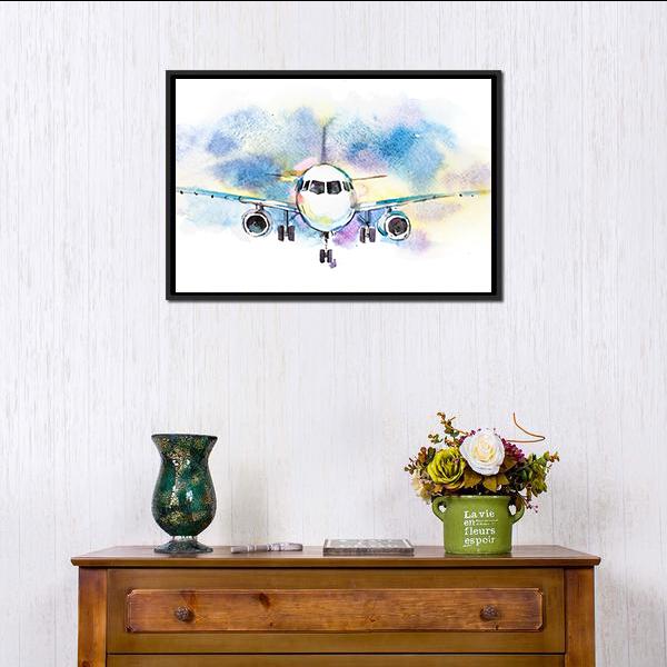 Aircraft Airplane Flying Canvas Wall Art-1 Piece-Floating Frame-24" x 16"-Tiaracle