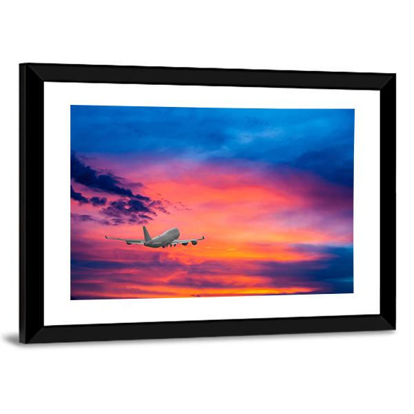 Aircraft In Sky With Cloud Canvas Wall Art-3 Horizontal-Gallery Wrap-25" x 16"-Tiaracle