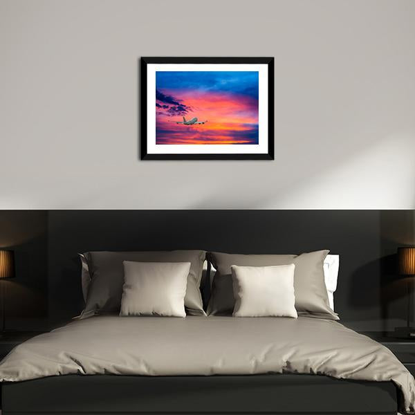 Aircraft In Sky With Cloud Canvas Wall Art-3 Horizontal-Gallery Wrap-25" x 16"-Tiaracle