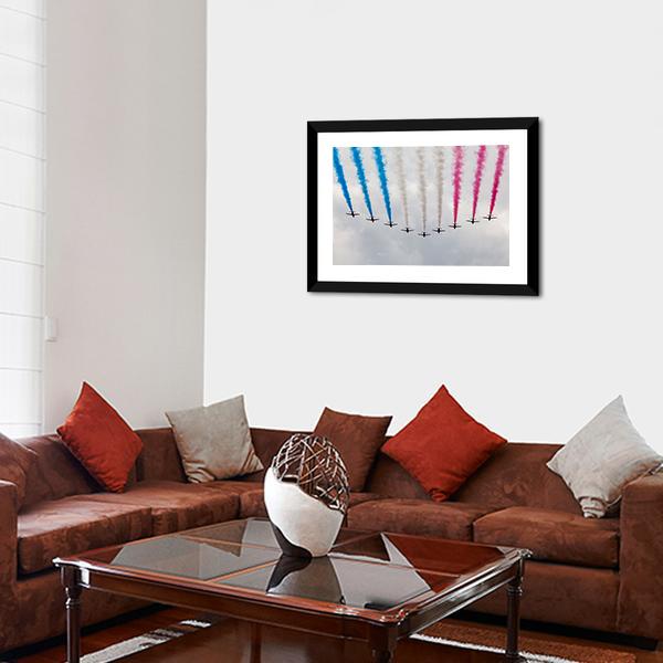 Airplanes Colorful Air Show Canvas Wall Art-3 Horizontal-Gallery Wrap-25" x 16"-Tiaracle