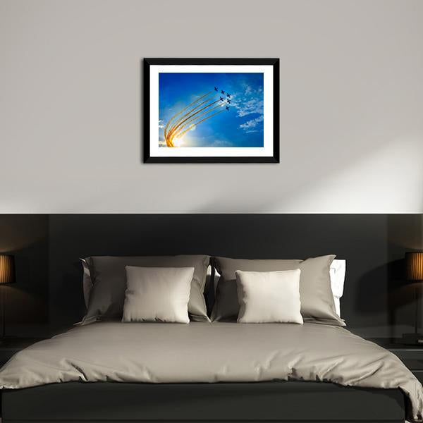 Airplanes On Airshow Panoramic Canvas Wall Art-1 Piece-36" x 12"-Tiaracle
