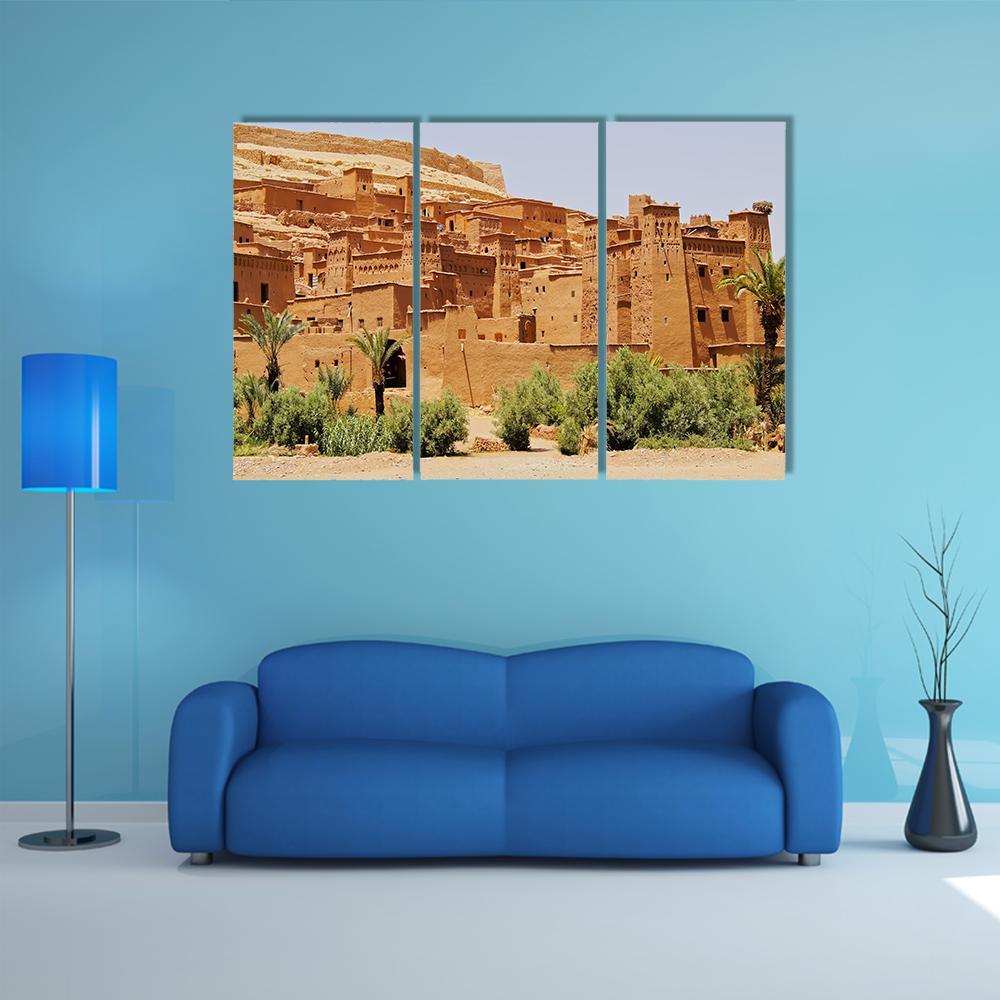 Ait Benhaddou Canvas Wall Art-3 Horizontal-Gallery Wrap-37" x 24"-Tiaracle