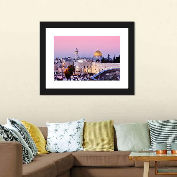 Al Aqsa Mosque Canvas Wall Art-5 Horizontal-Gallery Wrap-22" x 12"-Tiaracle