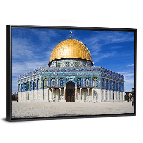 Al Aqsa Mosque In Jerusalem Under Clear Sky Canvas Wall Art-5 Horizontal-Gallery Wrap-22" x 12"-Tiaracle