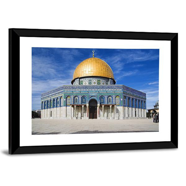 Al Aqsa Mosque In Jerusalem Under Clear Sky Canvas Wall Art-5 Horizontal-Gallery Wrap-22" x 12"-Tiaracle