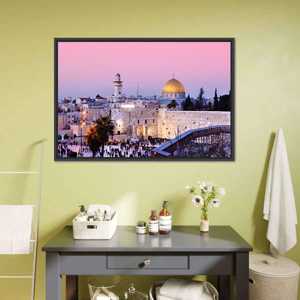 Al Aqsa Mosque Panoramic Canvas Wall Art-1 Piece-36" x 12"-Tiaracle