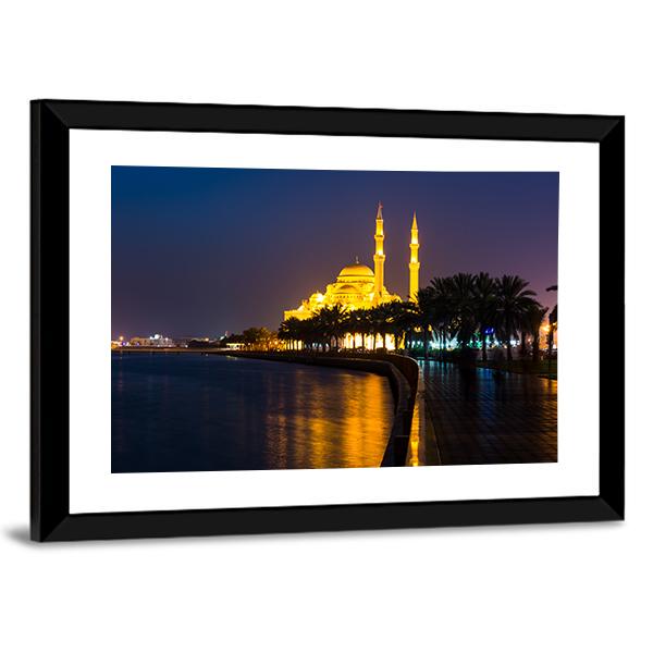 Al Noor Mosque Canvas Wall Art-3 Horizontal-Gallery Wrap-25" x 16"-Tiaracle