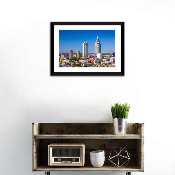 Alabama Downtown Skyline Canvas Wall Art-1 Piece-Framed Print-20" x 16"-Tiaracle