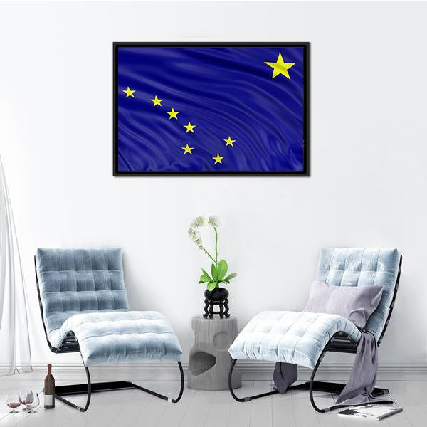 Alaska Flag Canvas Wall Art-3 Horizontal-Gallery Wrap-25" x 16"-Tiaracle
