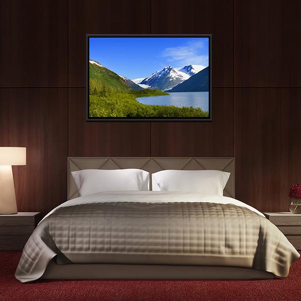 Alaska Mountain With Lake Canvas Wall Art-3 Horizontal-Gallery Wrap-25" x 16"-Tiaracle