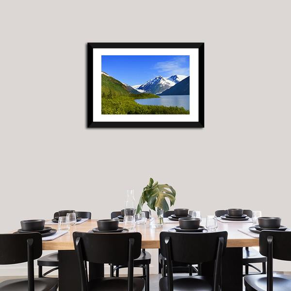 Alaska Mountain With Lake Canvas Wall Art-3 Horizontal-Gallery Wrap-25" x 16"-Tiaracle