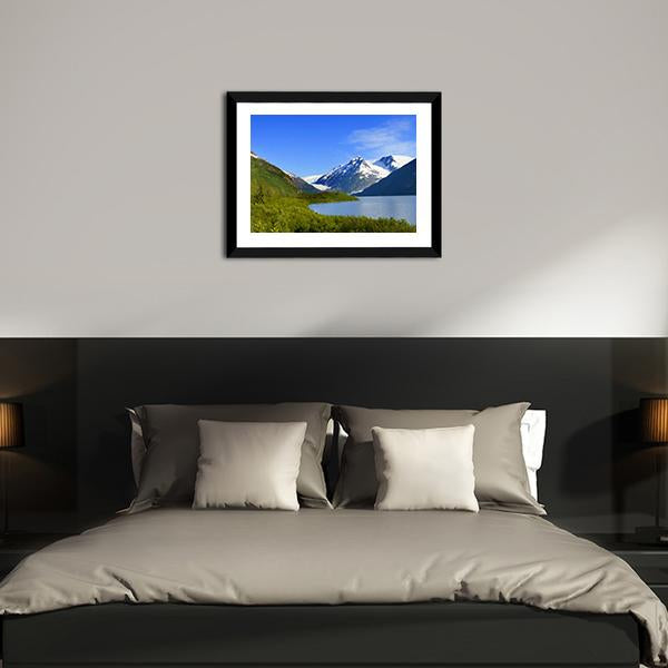 Alaska Mountain With Lake Panoramic Canvas Wall Art-1 Piece-36" x 12"-Tiaracle
