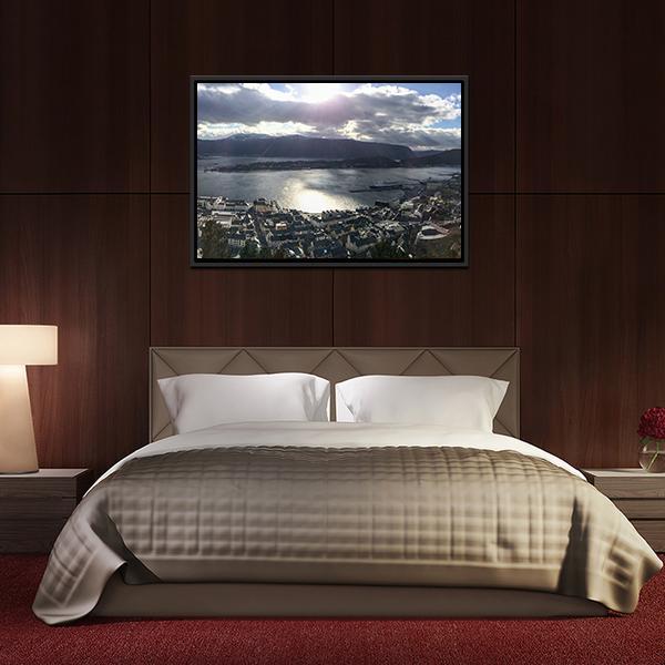 Alesund City Landscape Panoramic Canvas Wall Art-1 Piece-36" x 12"-Tiaracle