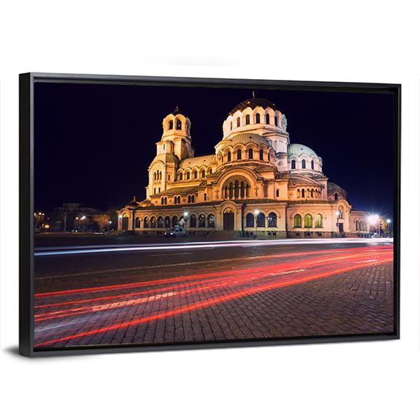 Alexander Nevski Cathedral In Sofia Canvas Wall Art-3 Horizontal-Gallery Wrap-25" x 16"-Tiaracle