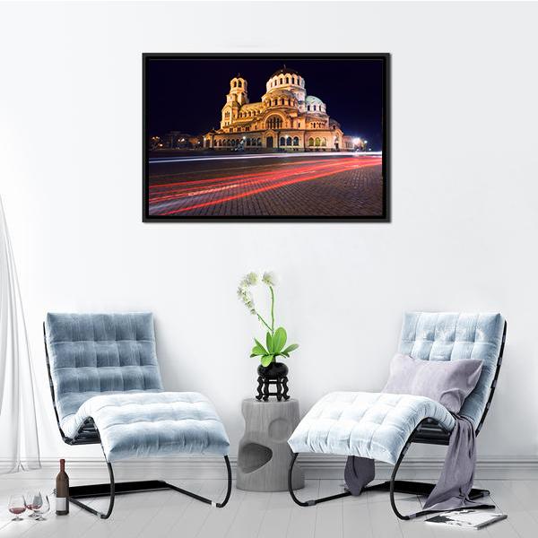 Alexander Nevski Cathedral In Sofia Canvas Wall Art-3 Horizontal-Gallery Wrap-25" x 16"-Tiaracle