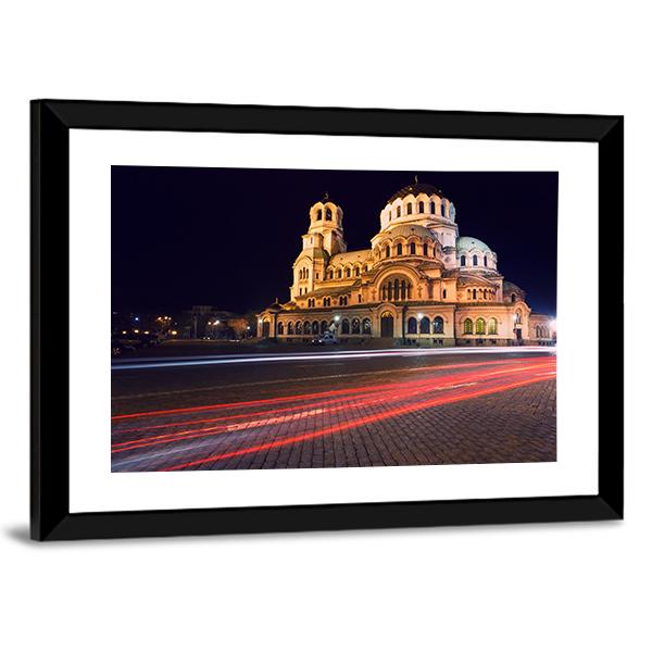 Alexander Nevski Cathedral In Sofia Canvas Wall Art-3 Horizontal-Gallery Wrap-25" x 16"-Tiaracle