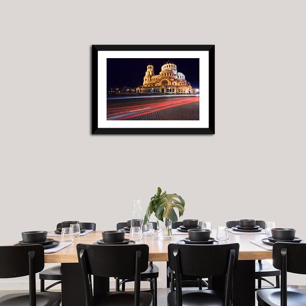 Alexander Nevski Cathedral In Sofia Canvas Wall Art-3 Horizontal-Gallery Wrap-25" x 16"-Tiaracle