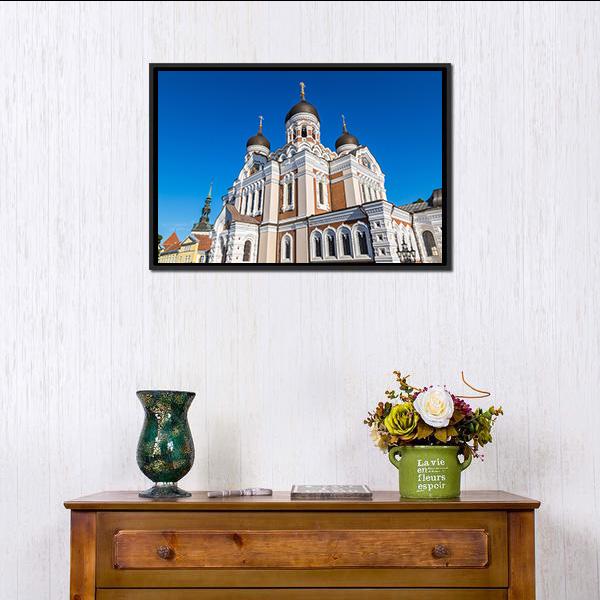 Alexander Nevsky Cathedral in Tallinn Canvas Wall Art-1 Piece-Floating Frame-24" x 16"-Tiaracle