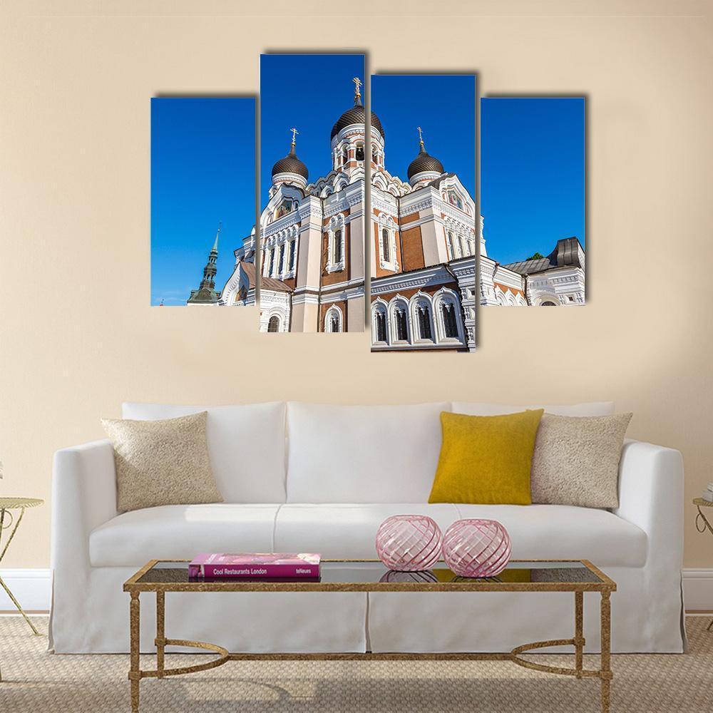 Alexander Nevsky Cathedral in Tallinn Canvas Wall Art-4 Pop-Gallery Wrap-50" x 32"-Tiaracle