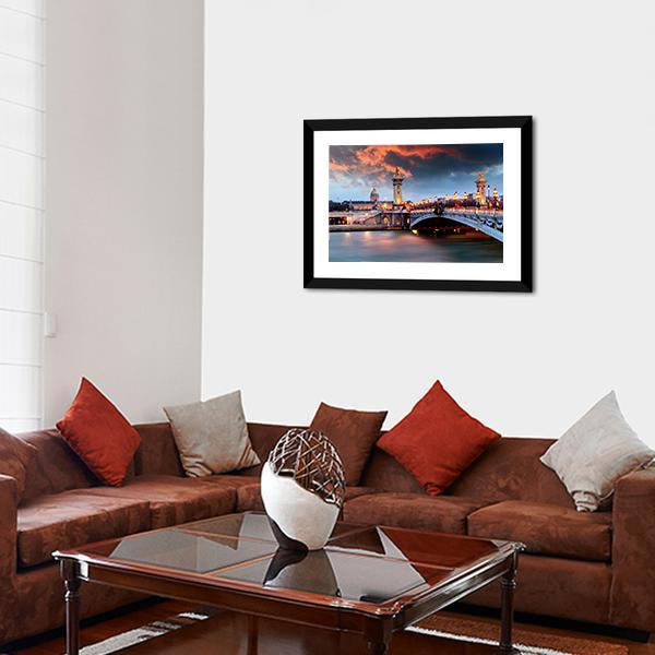 Alexandre Bridge lll In Paris Canvas Wall Art-5 Horizontal-Gallery Wrap-22" x 12"-Tiaracle
