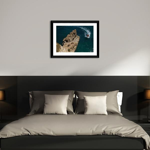 Algarve Beach In Portugal Vertical Canvas Wall Art-3 Vertical-Gallery Wrap-12" x 25"-Tiaracle