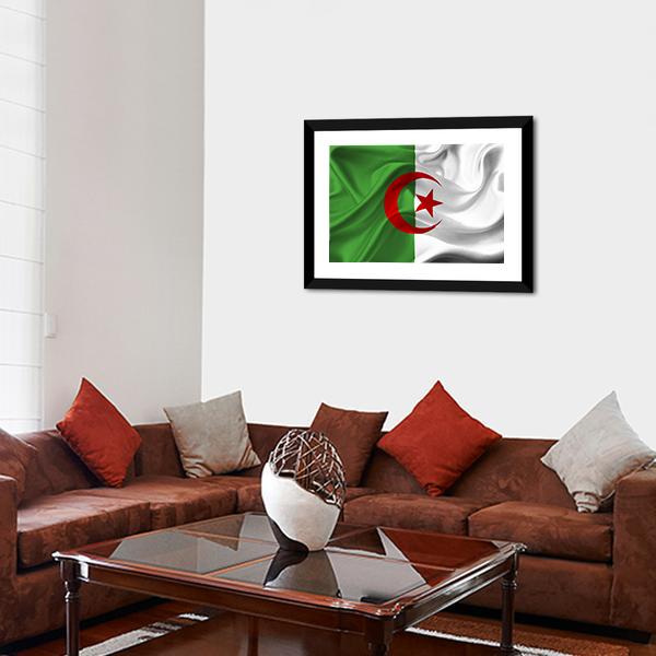 Algeria Flag Canvas Wall Art-5 Horizontal-Gallery Wrap-22" x 12"-Tiaracle