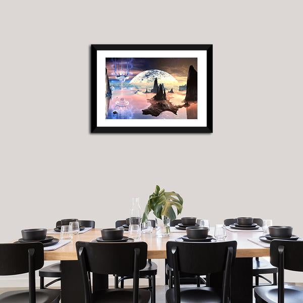 Alien Creature On Distant Planet Canvas Wall Art-3 Horizontal-Gallery Wrap-25" x 16"-Tiaracle