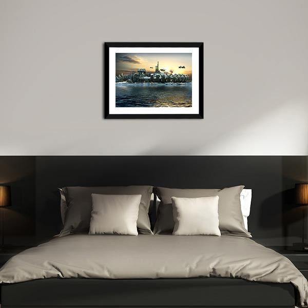 Alien Island City Canvas Wall Art-3 Horizontal-Gallery Wrap-25" x 16"-Tiaracle