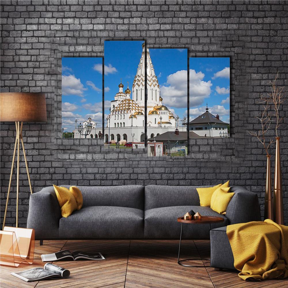 All Saints Church in Minsk Canvas Wall Art-4 Pop-Gallery Wrap-50" x 32"-Tiaracle