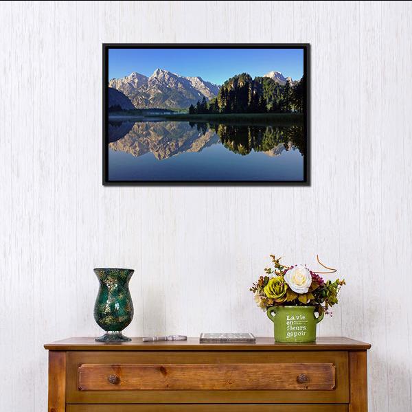 Almsee In Austria Canvas Wall Art-1 Piece-Floating Frame-24" x 16"-Tiaracle