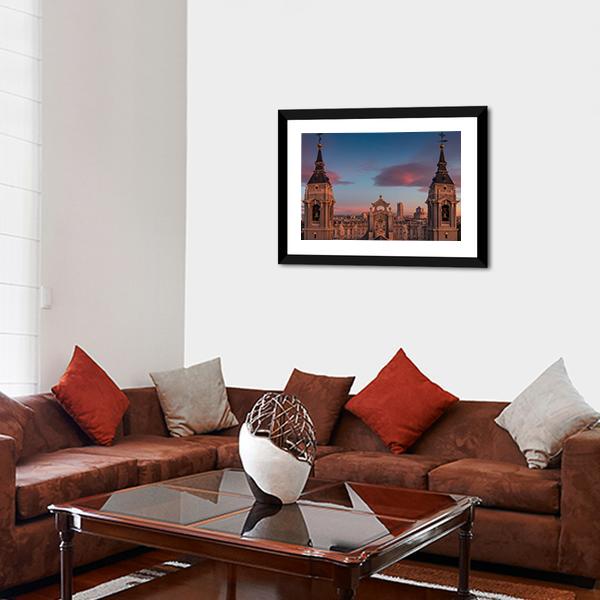 Almudena Cathedral In Spain Panoramic Canvas Wall Art-1 Piece-36" x 12"-Tiaracle