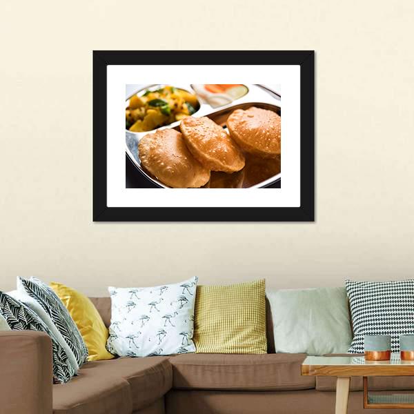 Aloo Fry & Puri Canvas Wall Art-5 Horizontal-Gallery Wrap-22" x 12"-Tiaracle