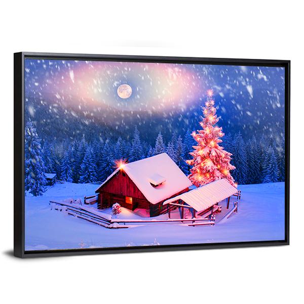 Alpine Fields In Winter Canvas Wall Art-3 Horizontal-Gallery Wrap-25" x 16"-Tiaracle