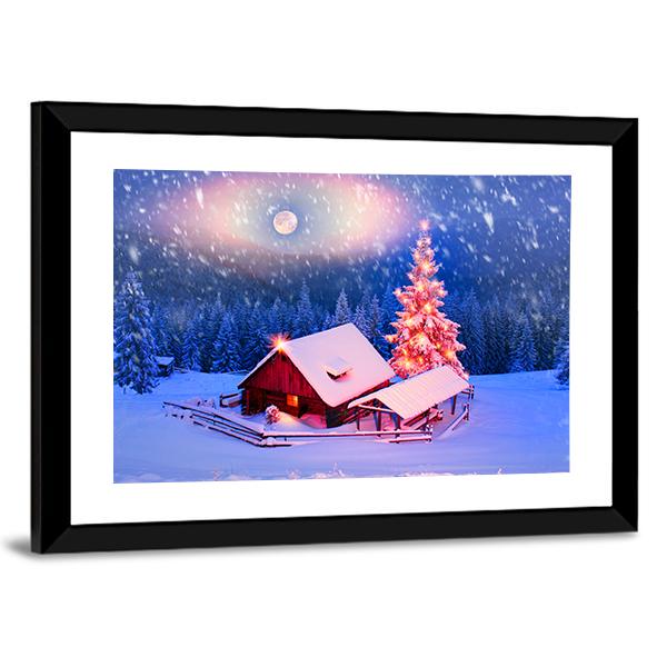 Alpine Fields In Winter Canvas Wall Art-3 Horizontal-Gallery Wrap-25" x 16"-Tiaracle