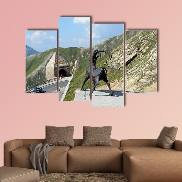Alpine Grossglockner Road Canvas Wall Art-4 Pop-Gallery Wrap-50" x 32"-Tiaracle