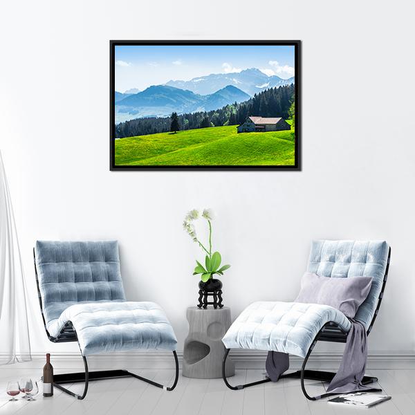 Alpine Landscape With Saentis Peak Canvas Wall Art-3 Horizontal-Gallery Wrap-25" x 16"-Tiaracle