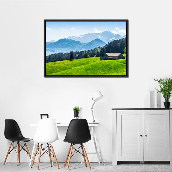Alpine Landscape With Saentis Peak Canvas Wall Art-3 Horizontal-Gallery Wrap-25" x 16"-Tiaracle