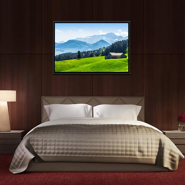 Alpine Landscape With Saentis Peak Canvas Wall Art-3 Horizontal-Gallery Wrap-25" x 16"-Tiaracle
