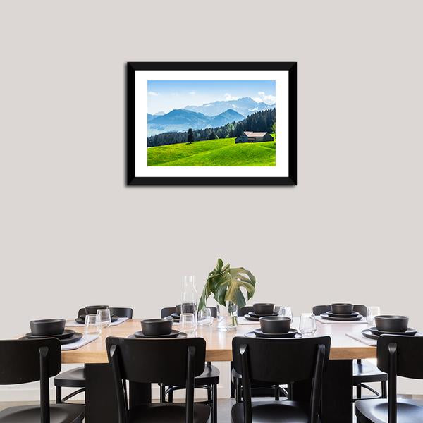 Alpine Landscape With Saentis Peak Canvas Wall Art-3 Horizontal-Gallery Wrap-25" x 16"-Tiaracle