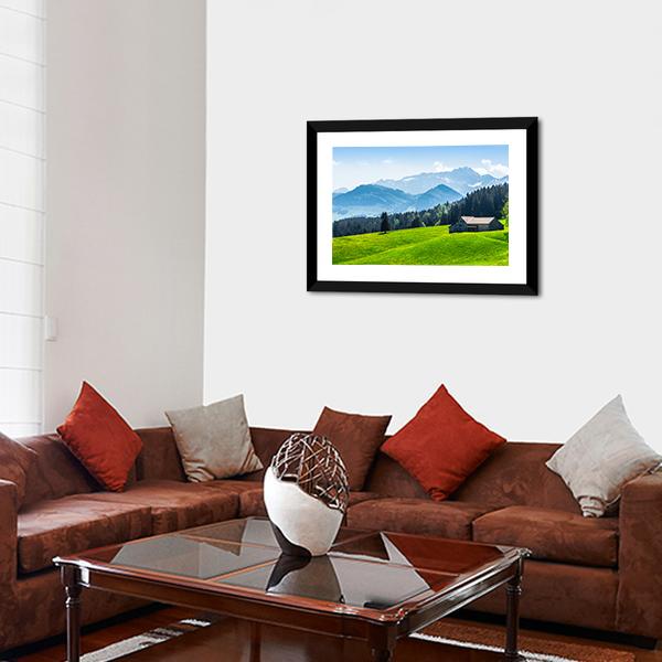 Alpine Landscape With Saentis Peak Canvas Wall Art-3 Horizontal-Gallery Wrap-25" x 16"-Tiaracle