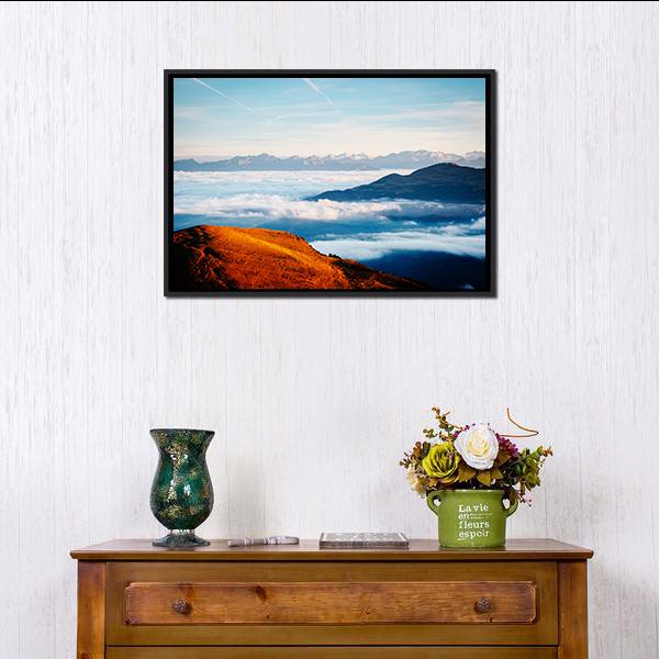 Alpine Valley In Sunlight Canvas Wall Art-3 Horizontal-Gallery Wrap-25" x 16"-Tiaracle