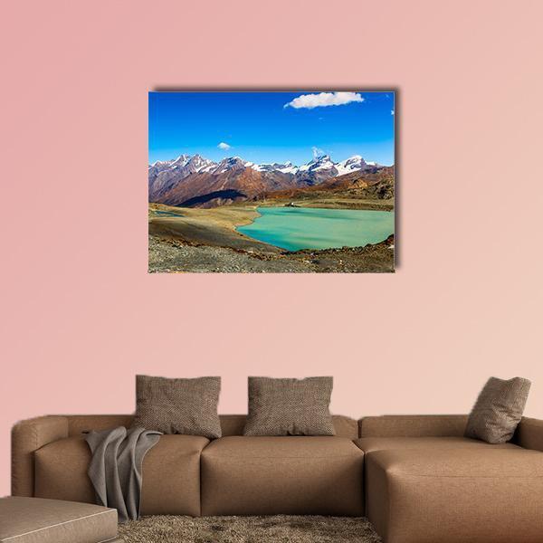 Alps Mountain Landscape Canvas Wall Art-1 Piece-Gallery Wrap-36" x 24"-Tiaracle